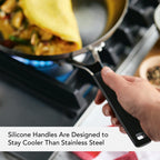 KitchenAid Stainless Steel Frying Pan/Skillet, 12 Inch, Brushed Stainless Steel