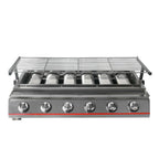 Steel 6 Burners LPG Barbecue BBQ Grill Grill Size 790*250mm Garden