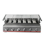 Steel 6 Burners LPG Barbecue BBQ Grill Grill Size 790*250mm Garden