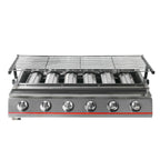 Steel 6 Burners LPG Barbecue BBQ Grill Grill Size 790*250mm Garden