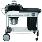 Charcoal Grill Chrome-Plated Steel Wheels Fixed Heat Thermometer Black