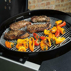 Charcoal Grill Chrome-Plated Steel Wheels Fixed Heat Thermometer Black