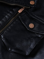 mens vintage zipper up button designer belted pocket leather jackets