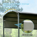 Steel Backyard Patio BBQ Grill Gazebo with Side Awning Bar Counters Hooks AS