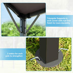 Steel Tiered Backyard Patio BBQ Grill Gazebo Side Awning Bar Counters Hooks PP