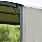 Steel Backyard Patio BBQ Grill Gazebo with Side Awning Bar Counters Hooks VF