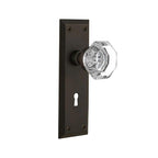 York Plate with Keyhole 2-3/8 in. Backset Oil-Rubbed Bronze Privacy Bed/Bath Waldorf Door Knob