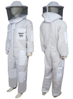 Brutul Bee 3 Layer Beekeeping Ultralight Ventilated Suit with Round Veil (White, 4XL)