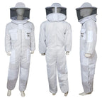Brutul Bee 3 Layer Beekeeping Ultralight Ventilated Suit with Round Veil (White, 4XL)