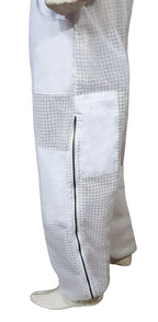 Brutul Bee 3 Layer Beekeeping Ultralight Ventilated Suit with Round Veil (White, 4XL)