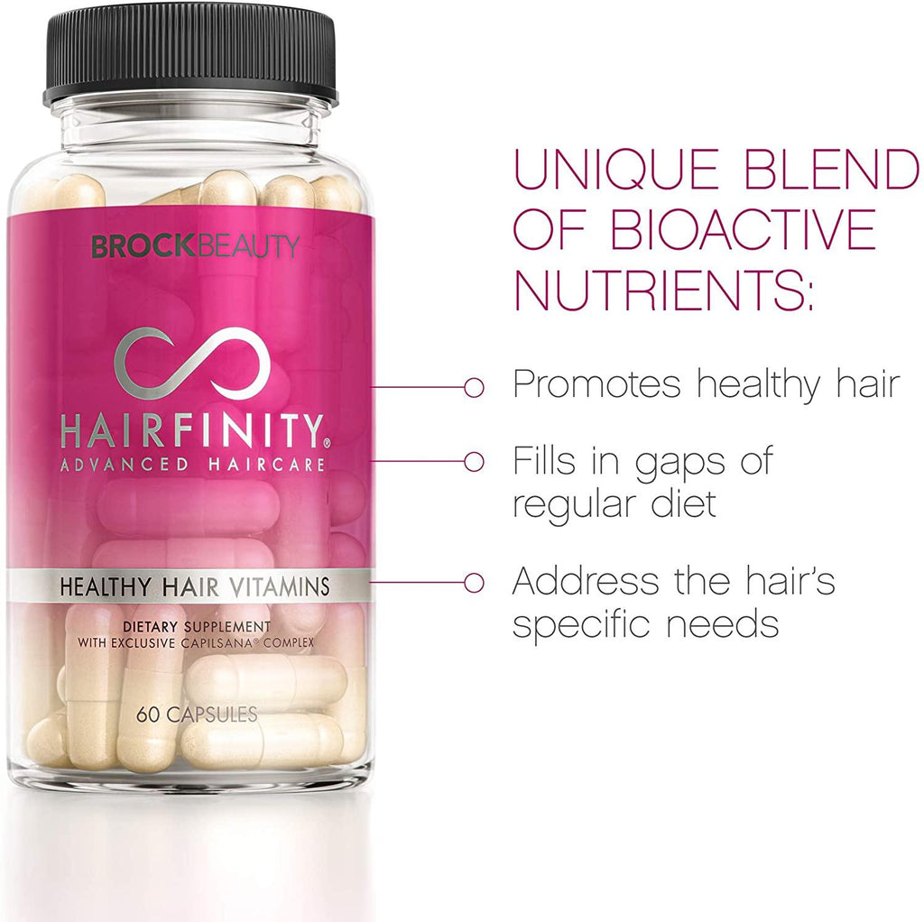 Hairfinity Hair Vitamins - Scientifically Formulated with Biotin, Amino Acids, and a Vitamin Supplement That Helps Support Hair Growth - Vegan - 720 Veggie Capsules (12 Month Supply)