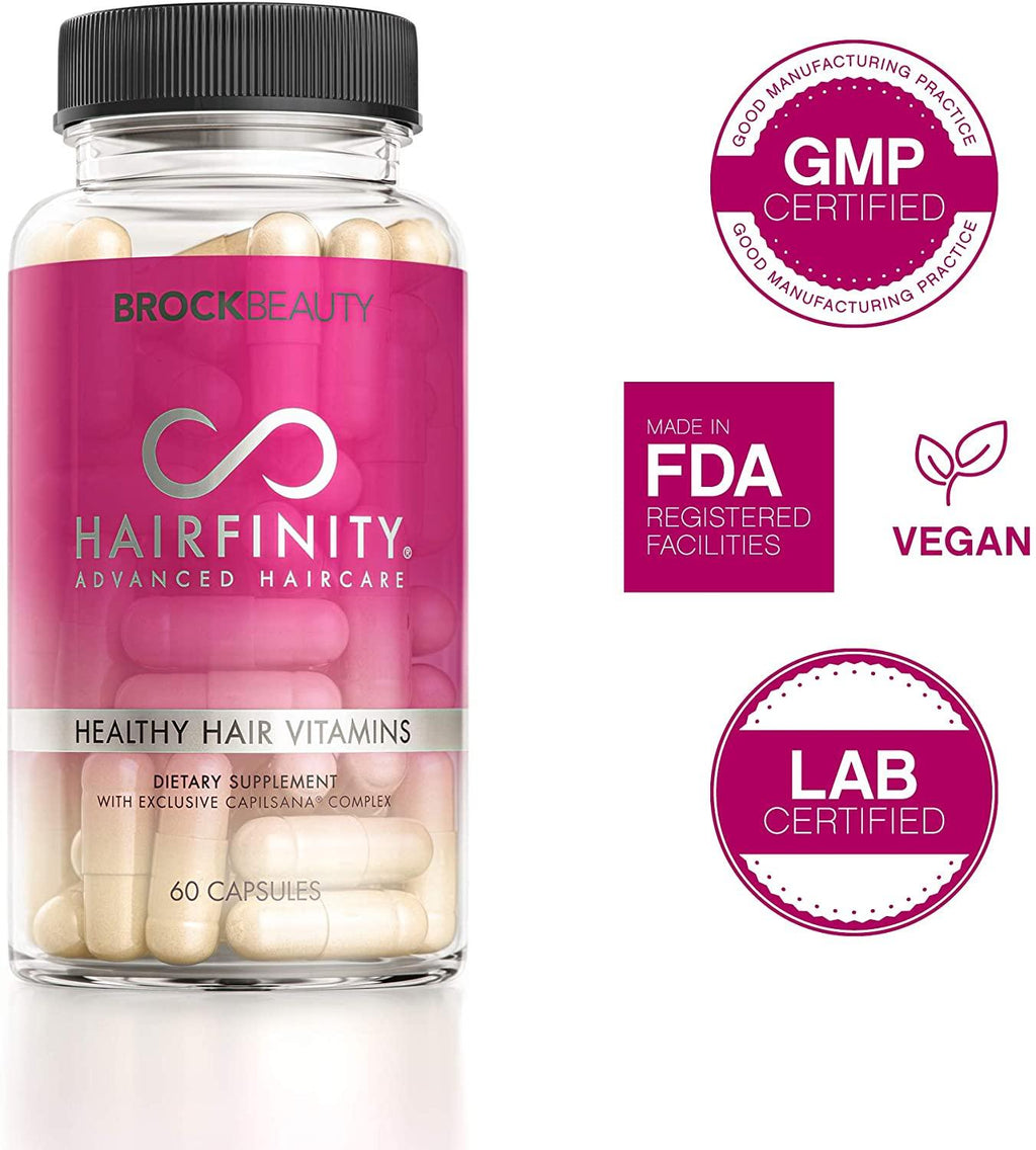 Hairfinity Hair Vitamins - Scientifically Formulated with Biotin, Amino Acids, and a Vitamin Supplement That Helps Support Hair Growth - Vegan - 720 Veggie Capsules (12 Month Supply)