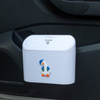 Cute Cartoon Car Trash Can With Flip-top Lid - Keep Your Car Clean And Tidy!