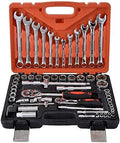 ZSEFV 61 pcs/Set Socket Wrench Set Spanner Car Machine Repair Service Tools Kit with Heavy Duty Ratchet Hardware Tool Kits Hand Tools