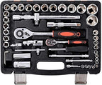 ZSEFV 61 pcs/Set Socket Wrench Set Spanner Car Machine Repair Service Tools Kit with Heavy Duty Ratchet Hardware Tool Kits Hand Tools