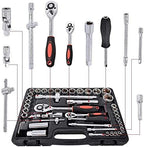 ZSEFV 61 pcs/Set Socket Wrench Set Spanner Car Machine Repair Service Tools Kit with Heavy Duty Ratchet Hardware Tool Kits Hand Tools