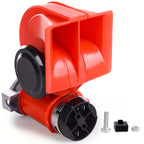 Train Horn Air Horn for Truck 12V 150db Super Loud Snail Car Horn with Compressor Air Horn for Any 12V Vehicles Cars Jeeps Trucks Motorcycles-Red