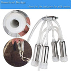Electric MilMachine 1440rmp Pulsation Vacuum Pump Milker for Livestock Farm Automatic Cow Goat MilSuction Machine with 25L/6.6Gallon  Steel Bucket 110V(Deliver Within 3-7Days)