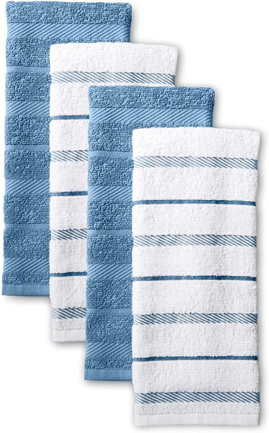 KitchenAid Albany Kitchen Towel Set, Set of 4, Blue Velvet