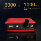 Car Jump Starter, Battery Power Bank For 8000mah Portable Emergency Booster, 12V Auto Starting Device Petrol Diesel Car Starter, 1pc, 2 Colors