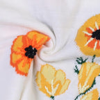 white floral loose sweater