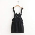 cat embroidery overall skirt