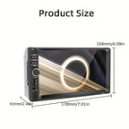 Car Audio System With This 7-inch Dual Spindle Universal LCD Touch Screen Stereo Radio Includes Rear View Camera USB/AUX/FM Remote Control MP4 Player