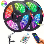 Create A Magical Ambience With 5050 RGB Led Strip Lights - Music Sync Color Changing, Remote Control, Perfect For Home, Garden, Party, And More!