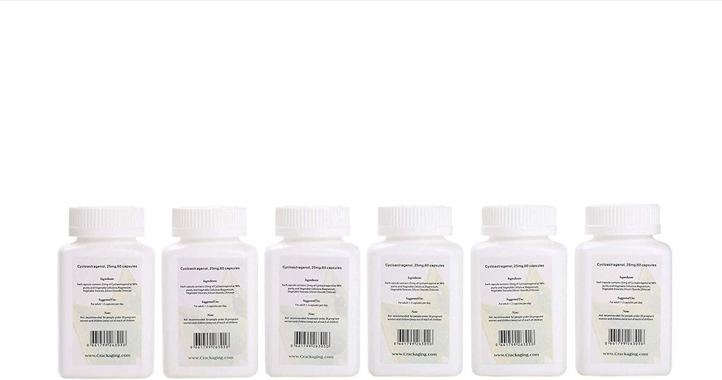 Crackaging Super-Absorption Cycloastragenol 98% 25mg 60caps(6 Bottles)