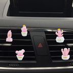 ZOSTLAND 5pcs Cute Car Air Vent Clip Decoration,Car Air Fresheners, Funny Car Vent Clip，Personalized Automotive Interior Decoration Accessories,Car Decor Gift for Women,Girl,Men (5pcs Cactus Pink)