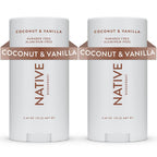Native Deodorant | Natural Deodorant for Women and Men, Aluminum Free with Baking Soda, Probiotics, Coconut Oil and Shea Butter | Coconut &amp; Vanilla - Pack of 2