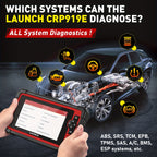 For LAUNCH X431 CRP919E Car Full System Diagnostic Tool Bidirectional Control Coding For Autoauth 31+ Reset OBD2 Scanner 2 Year Update