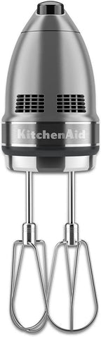 KitchenAid KHM7210CU 7-Speed Digital Hand Mixer with Turbo Beater II Accessories and Pro Whisk - Contour Silver
