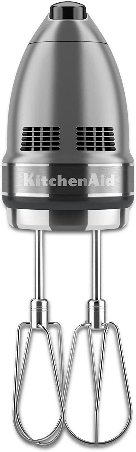 KitchenAid KHM7210CU 7-Speed Digital Hand Mixer with Turbo Beater II Accessories and Pro Whisk - Contour Silver
