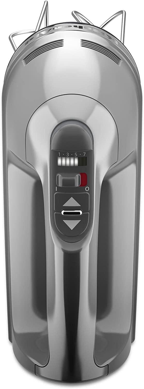KitchenAid KHM7210CU 7-Speed Digital Hand Mixer with Turbo Beater II Accessories and Pro Whisk - Contour Silver