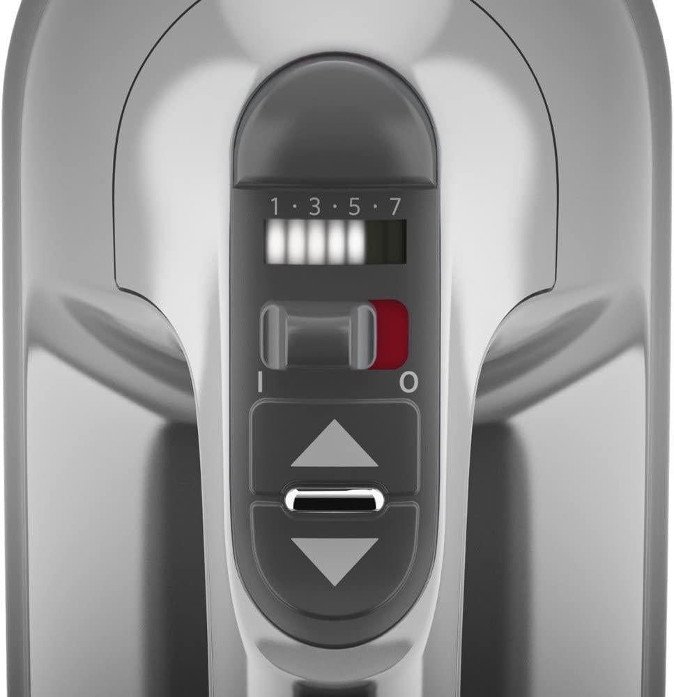 KitchenAid KHM7210CU 7-Speed Digital Hand Mixer with Turbo Beater II Accessories and Pro Whisk - Contour Silver