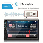 Car Audio System With This 7-inch Dual Spindle Universal LCD Touch Screen Stereo Radio Includes Rear View Camera USB/AUX/FM Remote Control MP4 Player