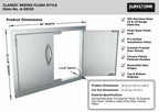 30" Double Access Doors Flush Mount