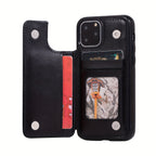 For  15/ 14/ 13/ 12/ 11 Pro Max/ Mini/ XR/ XS Max/ SE 2022/2020/ 7/ 8 Plus Wallet Case With Card Holder, PU Faux Leather Kickstand Card Slots Case, Double Magnetic Clasp And Durable Shockproof Cover