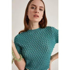 bubble short sleeve tops