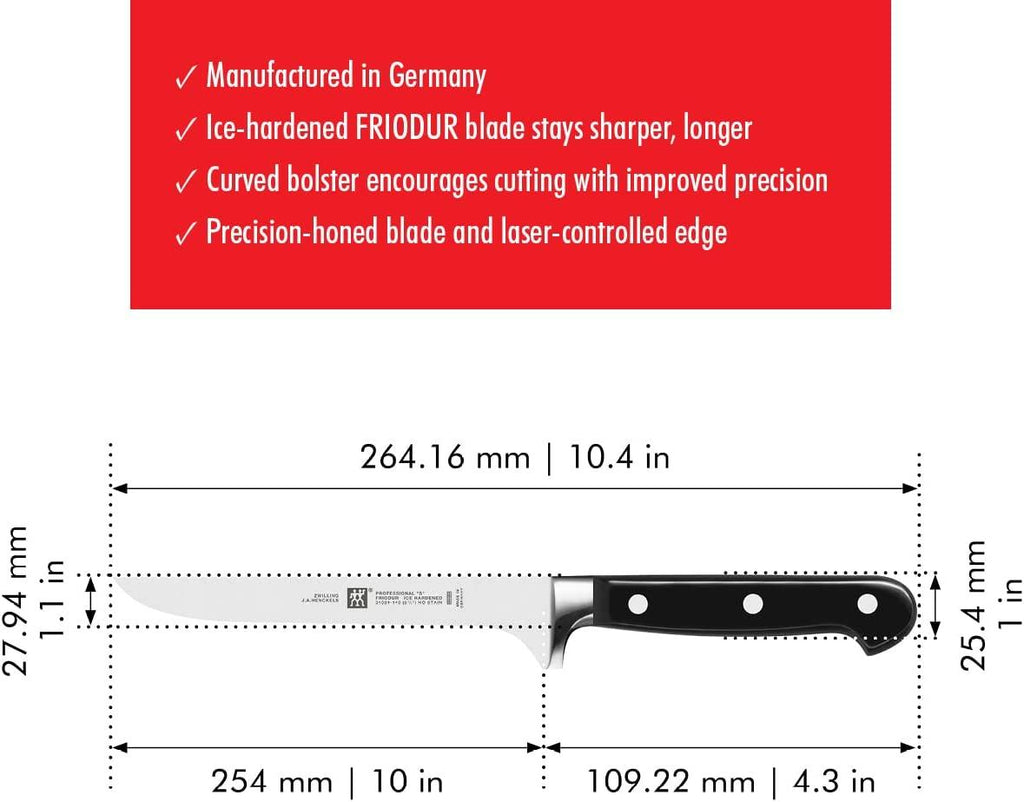Zwilling  J.A. Henckels Professional S, Flexible Boning Knife, Kitchen Knife, German Knife, 5.5 Inch, Stainless Steel, Black
