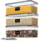 1/2/3pcs Airtight Food StoraContainers With Lids 3.2L, Plastic Spaghetti Container, PP Material BPA Kitchen Pantry Organization And Storage