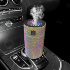 Luxury Rhinestone Car Diffuser Humidifier With LED Light Auto Air Purifier Aromatherapy Diffuser Air Freshener Car Accessories