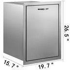 Outdoor Kitchen Trash Drawer 19.7W x 26.5H with Trash Bag Ring  Steel