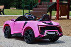First Drive Lykan Hypersport Style Pink 12v Kids Cars - Dual Motor Electric Power Ride On Car with Remote