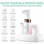 Electric Shaver for Women Bikini Trimmer Hair Remover for Face Body, 5 in 1