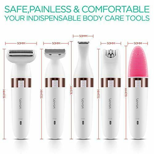 Electric Shaver for Women Bikini Trimmer Hair Remover for Face Body, 5 in 1
