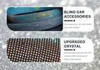 7Pcs Car Decoration Kit, Car Accessories, Car Steering Wheel Covers Set For Women, Bling White Artificial Diamond,  Center Console Cover Pad