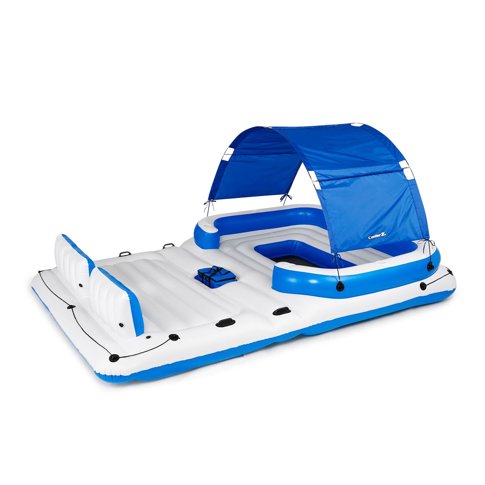 57272EP Adult 5 Seat Inflatable Island Loun&amp; 43105E 6 Person Pool Raft