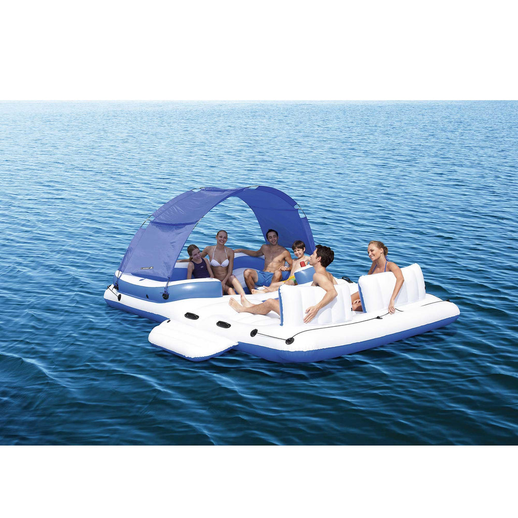 57272EP Adult 5 Seat Inflatable Island Loun&amp; 43105E 6 Person Pool Raft